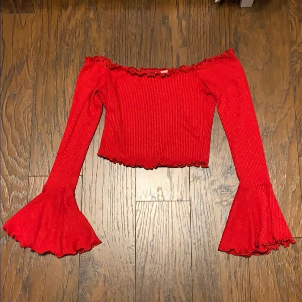 Red stretchy crop top